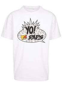 MisterTee Herren T-Shirt "MisterTee Herren MTV Yo Oversize Tee", weiß, casual, Gr. XS, bedruckt, 100% Baumwolle, Shirts