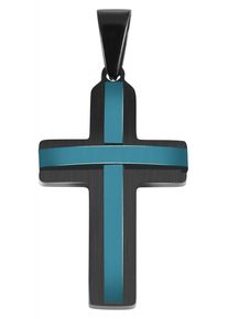Adelia´s ADELIA ́S Damen Ketten-Anhänger "Neuheit 2025 - trendiger Kreuz Anhänger aus Edelstahl", Edelstahl, blau, Edelstahl, Schmuckanhänger