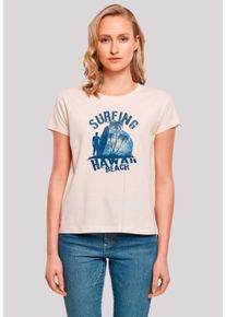F4NT4STIC Damen T-Shirt "Hawaii Surf Beach Summer", pink, casual, Gr. S, Obermaterial: 100% Baumwolle, Shirts, Premium Qualität
