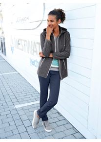 Casual Looks Damen Fleecejacke, grau, Gr. 36, unifarben, 100% Polyester, Jacken