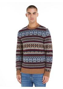 Tommy Hilfiger Herren Rundhalspullover "GIFTING WOOL BLEND FAIRISLE C NK", braun, casual, Gr. XXXL, Strick, Obermaterial: 80% Wolle, 20% Polyamid,