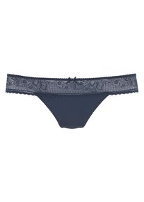 Lascana Damen String "Luciana", Gr. 36, blau, Spitze, Microfaser, Obermaterial: 87% Polyamid, 13% Elasthan, Unterhosen, mit feiner Spitze