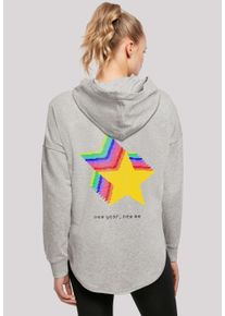 F4NT4STIC Damen Kapuzenpullover "SIlvester Party Happy People Only", grau, casual, Gr. XL, Obermaterial: 100% Baumwolle, Pullover, Print