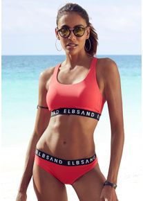 ELBSAND Damen Bustier-Bikini, rot, Gr. 32, Microfaser, Bikini-Sets, mit kontrastfarbenen Schriftzügen