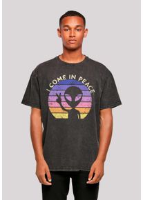 F4NT4STIC Herren T-Shirt "Alien Peace Sunset", schwarz, casual, Gr. XS, Obermaterial: 100% Baumwolle, Shirts, Premium Qualität