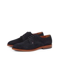 Tommy Hilfiger Herren Schnürschuh "HILFIGER THUNIT SUEDE SHOE", Gr. 42, blau, Veloursleder, elegant, Schuhe, Blockabsatz, Businessschuh,
