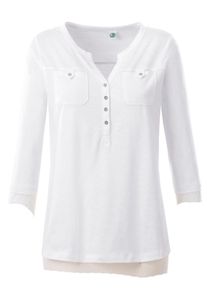 Inspirationen Damen Rundhalsshirt "Shirt", weiß, Gr. 40, meliert, unifarben, 100% Baumwolle, Shirts