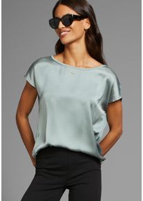 Laura Scott Damen Shirtbluse, grau, feminin, Gr. 44, unifarben, leicht glänzend, Web, Jersey, Obermaterial: 100% Polyester. Rückenteil: 95% Viskose,