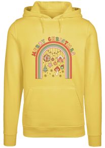 F4NT4STIC Damen Kapuzenpullover "Merry Christmas Cozy Vibes", gelb, casual, Gr. XL, Obermaterial: 65% Baumwolle, 35% Polyester, Pullover, Premium