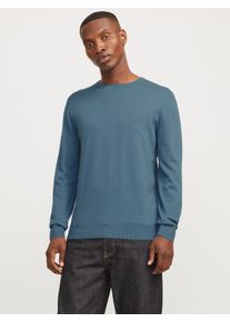 Jack & Jones JACK & JONES Herren Strickpullover "JJEEMIL KNIT CREW NECK NOOS", blau, modisch, Gr. XXL, unifarben, Strick, Obermaterial: 60% Baumwolle, 20% Nylon,