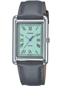 Damen Quarzuhr, grau, CASIO TIMELESS COLLECTION, Armbanduhren, Armbanduhr, Damenuhr, analog, Lederarmband