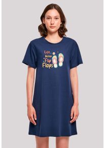 F4NT4STIC Damen T-Shirt "Life Is Better In Flip Flops", blau, casual, Gr. XL, Obermaterial: 100% Baumwolle, Shirts, Premium Qualität