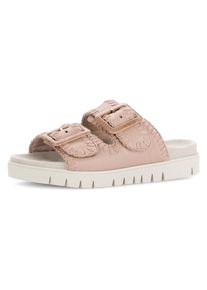 Gabor Damen Pantolette, Gr. 38, rosa, Kalbsleder, unifarben, casual, Schuhe, Plateau, Bequemschuh, Sommerschuh mit praktischen Klettverschlüssen