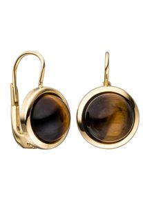Jobo Damen Paar Ohrhänger "Ohrringe mit Tigerauge", Gelbgold 333, gold, Gelbgold 333, Ohrringe, rund 333 Gold
