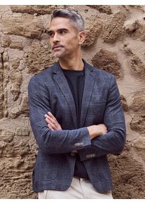 Lerros Herren Jerseysakko "Lerros Jersey Blazer, kariert", blau, Gr. 56, 65% Baumwolle, 35% Polyester, Sakkos