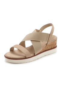 Lascana Damen Sandalette "Sommerschuh", Gr. 43, beige, Obermaterial: 100% Textilmaterial. Futter: 100% Lederimitat. Decksohle: 100% Textilmaterial.
