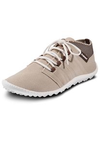 Leguano Damen Barfußschuh "BEAT", Gr. 46, beige, Textil, sportlich, Schuhe, Freizeitschuh, Halbschuh, Schnürschuh für Maschinenwäsche geeignet