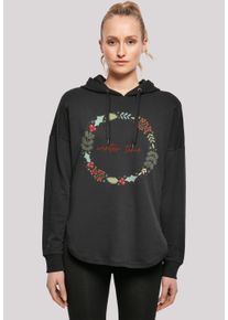 F4NT4STIC Damen Kapuzenpullover "Winter Time", schwarz, casual, Gr. L, Obermaterial: 100% Baumwolle, Pullover, Print