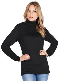 TRIGEMA Damen Rollkragenshirt "TRIGEMA Langarm Ski- und Sport-Rollkragenpullover", schwarz, Basic, Gr. S, 100% Baumwolle (Bio-Baumwolle kbA), Shirts
