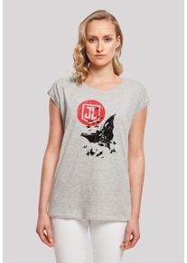 F4NT4STIC Damen T-Shirt "DC Comics Justice League Movie Batman Moon Leap", grau, casual, Gr. L, Obermaterial: 100% Baumwolle, Shirts, Print