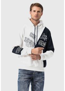 Cipo & Baxx CIPO & BAXX Herren Kapuzenpullover "Sweatshirts", beige, casual, Gr. XXL, gemustert, 70% Baumwolle;30% Polyester, Pullover, im Kontrastdesign