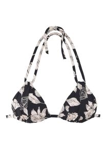 s.Oliver Damen Triangel-Bikini-Top "Lady", beige, Gr. 34, geblümt, Microfaser, Recycling-Polyamid, Bikini-Oberteile, mit floralem Design