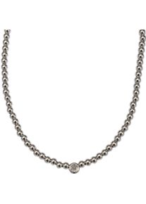 Firetti Damen Kette mit Anhänger "Schmuck Geschenk Edelstahl Halsschmuck Halskette Kugeln", Edelstahl, L: 43cm B: 6mm, silber, Edelstahl, B:6mm,