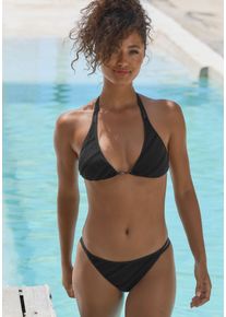 s.Oliver Damen Triangel-Bikini "Naila", schwarz, Gr. 38, Microfaser, Polyamid, Bikini-Sets, mit Struktur