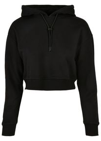 Urban Classics Damen Rundhalspullover "Urban Classics Damen Ladies Short Terry Hoody", schwarz, casual, Gr. XL, unifarben, 65% Baumwolle, 35%