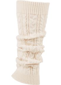 Damen Beinstulpen, Capelli New York, weiß, Materialmix, unifarben, Stulpen, mit zauberhaftem Zopfmuster