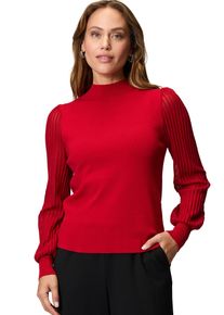 Zero Damen Strickpullover "Zero Pullover mit Stehkragen", rot, modisch, Gr. 42, transparent, Jersey, Obermaterial: 72% Viskose, 28% Polyester.