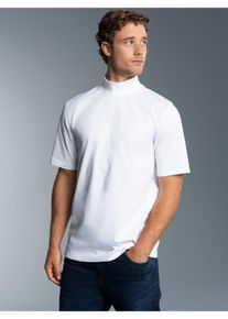 TRIGEMA Herren T-Shirt "TRIGEMA T-Shirt mit Stehkragen", weiß, Basic, Gr. XL, 100% Baumwolle, Shirts