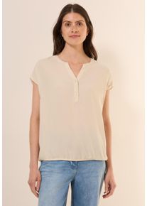 Cecil Damen Kurzarmbluse, lila, casual, Gr. S, unifarben, Stoff, 100% Viskose, Blusen, aus softer Viskose