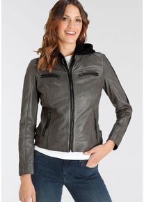 Mauritius Damen Lederjacke "GWRanja", grau, feminin, Gr. XXL, unifarben, Obermaterial: 100% Schafsleder. Futter: 100% Baumwolle. Ärmelfutter: 100%