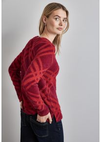 Street One Damen Strickpullover "mit Karomuster", rot, casual, Gr. 38, kariert, Strick, Obermaterial: 46% Polyester, 41% Polyamid, 13% Viskose,