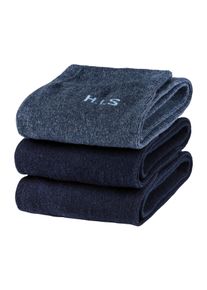 H.I.S. H.I.S Herren Kniestrümpfe, Gr. 392x marine, 2x jeans, Polyamid, Baumwolle, Elasthan (LYCRA), melange, Socken, mit druckfreiem Bündchen