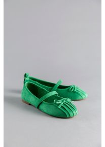 ANISTON SHOES Damen Ballerina, Gr. 42, grün, Textil, Veloursleder, modisch, Schuhe, Riemchenballerina, Schlupfschuh, Loafer, Slipper - NEUE KOLLEKTION