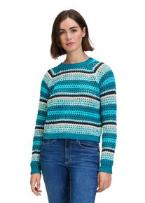 BETTY & CO BETTY & CO Damen Strickpullover "Betty & Co Lochstrick-Pullover mit Rippbündchen", blau, casual, Gr. 36, Strick, Obermaterial: 60% Baumwolle, 40%
