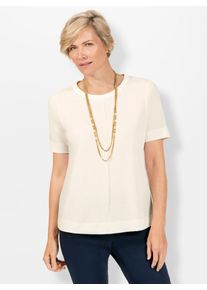 CLASSIC Damen Kurzarmshirt "Shirt", beige, Gr. 40, unifarben, 64% Baumwolle, 36% Polyester, Shirts