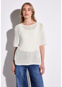 Street One Damen Strickpullover, weiß, casual, Gr. 40, unifarben, Stoff, 60% Polyacyl, 40% Nylon, Pullover, Grobstrick