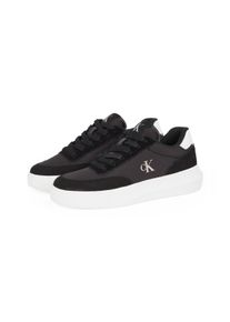 Damen Sneaker "CHUNKY CUPSOLE LOW MIX IN", Calvin Klein Jeans, Gr. 37, schwarz-weiß, Leder, sportlich, Schuhe, Freizeitschuh, Halbschuh, Schnürschuh