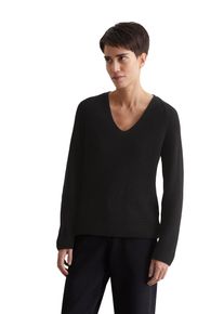 Marc O'Polo MARC O'POLO Damen Strickpullover "aus softem Baumwoll-Garn", schwarz, casual, Gr. XXS, unifarben, Obermaterial: 100% Baumwolle, Pullover