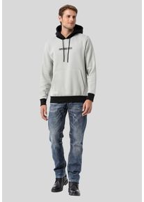 Cipo & Baxx CIPO & BAXX Herren Kapuzenpullover "Sweatshirts", grau, casual, Gr. S, 70% Baumwolle;30% Polyester, Pullover, im Kontrast-Look