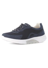 Damen Keilsneaker, Gabor Rollingsoft, Gr. 35, blau, Textil, Nubuklederimitat, unifarben, sportlich, Schuhe, Freizeitschuh, Halbschuh, Schnürschuh mit