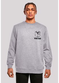 F4NT4STIC Herren Sweatshirt "Wise Dad Lustiges Vatertagsmotiv für schlaue Väter", grau, casual, Gr. M, Obermaterial: 50% Baumwolle, 50% Polyester,