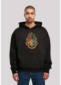 F4NT4STIC Herren Kapuzenpullover "Harry Potter Hogwarts Crest Gold", schwarz, casual, Gr. L, Obermaterial: 100% Baumwolle, Pullover, Print