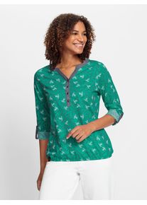 Casual Looks Damen Langarmshirt "Shirt", grün, Gr. 36, gemustert, mehrfarbig, 100% Baumwolle, Shirts