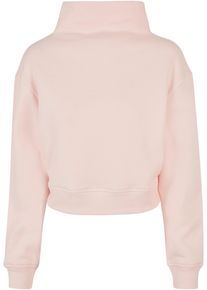 Urban Classics Damen Sweater "Urban Classics Damen Ladies Organic Short High Neck Crew", pink, Gr. 5XL, unifarben, 100% Baumwolle, Sweatshirts