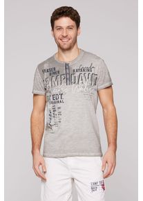 CAMP DAVID Herren Rundhalsshirt, grau, casual, Gr. S, bedruckt, Material: 100% Baumwolle, Shirts, aus Baumwolle