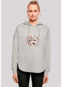F4NT4STIC Damen Kapuzenpullover "Blumenstrauß Boho", grau, casual, Gr. L, Obermaterial: 100% Baumwolle, Pullover, Premium Qualität